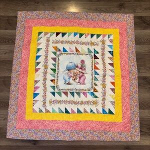 Handmade Vintage Charming Multicolor Patchwork Quilt 31in X 31in
